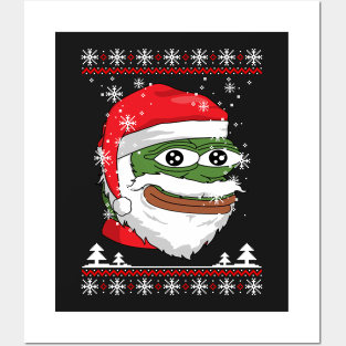 Santa Pepe FeelsOkayMan Posters and Art